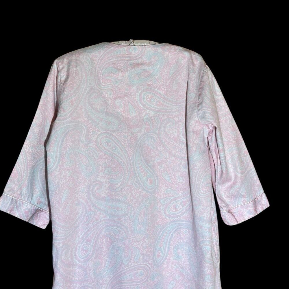 MISS ELAINE Women’s Pink Paisley Print 100% Cotton Flannel Nightgown Size S - Picture 6 of 13